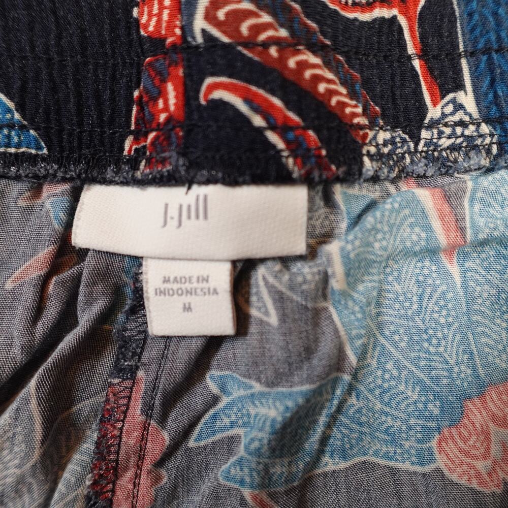 J. Jill Pants Womens Medium Wide Leg Beachy Pull On Floral Ankle - Picture 7 of 11